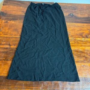 Stradivarius Black Maxi Skirt Drawstring Waist Flowy Comfortable Size S